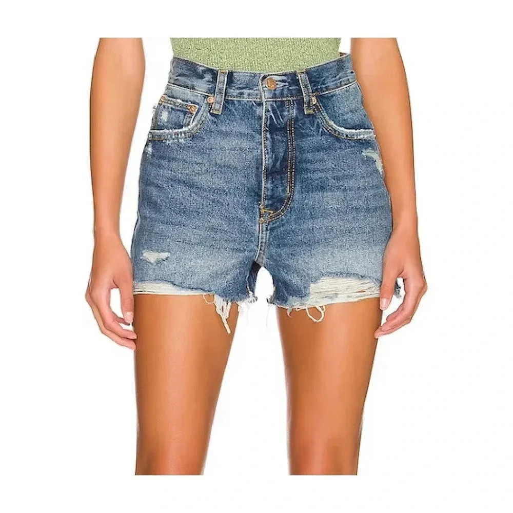 NWT $128 Lovers + Friends Austin Super High-Rise Cut-Off Denim Shorts